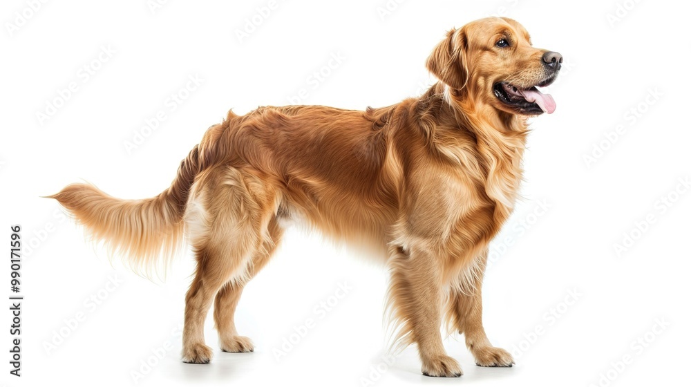 A charming dog standing on a pristine white background. The dog has an endearing expression and a confident stance. Its fur might be soft and shiny. The white background makes the dog stand out promin A charming dog standing on a pristine white background. The dog has an endearing expression and a confident stance. Its fur might be soft and shiny. The white background makes the dog stand out promin