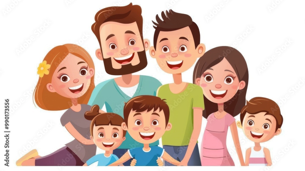 Happy family background illustration generated by ai Happy family background illustration generated by ai