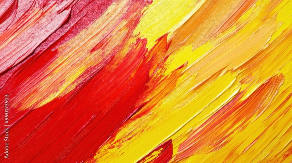 Vibrant abstract artwork featuring bold strokes of red and yellow creating a dynamic composition full of energy and movement Vibrant abstract artwork featuring bold strokes of red and yellow creating a dynamic composition full of energy and movement