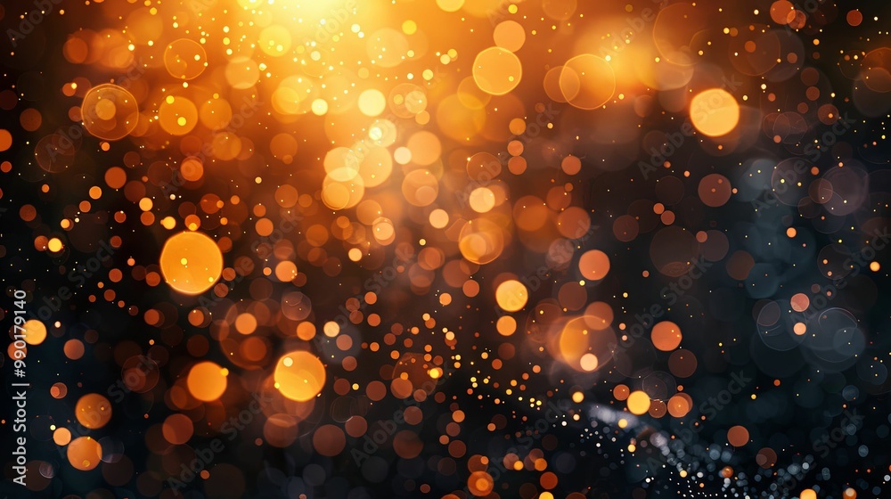 Abstract Background with Golden Bokeh and Sparkles Abstract Background with Golden Bokeh and Sparkles