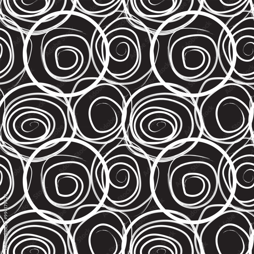 Monochrome Abstract Brush Strokes Seamless Pattern Design Monochrome Abstract Brush Strokes Seamless Pattern Design