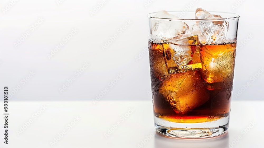 A refreshing drink placed on a pure white background. The drink has an enticing color and an appealing shape. There might be condensation on the glass, adding a touch of freshness. The white backgrou A refreshing drink placed on a pure white background. The drink has an enticing color and an appealing shape. There might be condensation on the glass, adding a touch of freshness. The white backgrou
