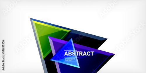 Free Download Abstract background - colorful triangles with 3d effect. Vector Illustration For Wallpaper, Banner, Background, Card, Book Illustration, landing page - GFXLoad