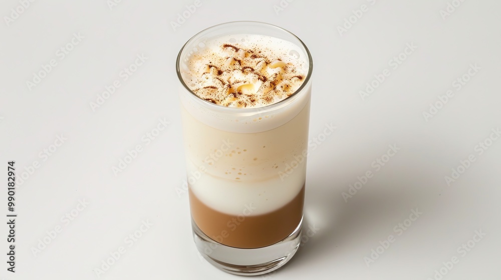 A refreshing drink placed on a pure white background. The drink has an enticing color and an appealing shape. There might be condensation on the glass, adding a touch of freshness. The white backgrou A refreshing drink placed on a pure white background. The drink has an enticing color and an appealing shape. There might be condensation on the glass, adding a touch of freshness. The white backgrou