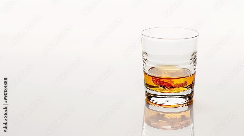 A refreshing drink placed on a pure white background. The drink has an enticing color and an appealing shape. There might be condensation on the glass, adding a touch of freshness. The white backgrou A refreshing drink placed on a pure white background. The drink has an enticing color and an appealing shape. There might be condensation on the glass, adding a touch of freshness. The white backgrou