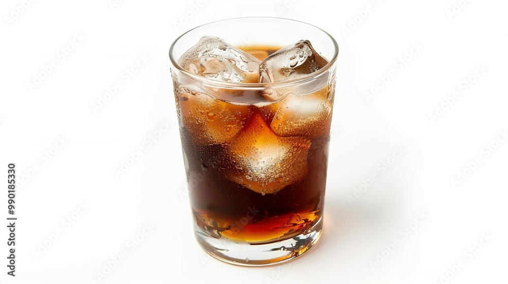 A refreshing drink placed on a pure white background. The drink has an enticing color and an appealing shape. There might be condensation on the glass, adding a touch of freshness. The white backgrou A refreshing drink placed on a pure white background. The drink has an enticing color and an appealing shape. There might be condensation on the glass, adding a touch of freshness. The white backgrou