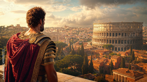 Roman Emperor Julius Caesar Augustus in The Ancient City of Rome