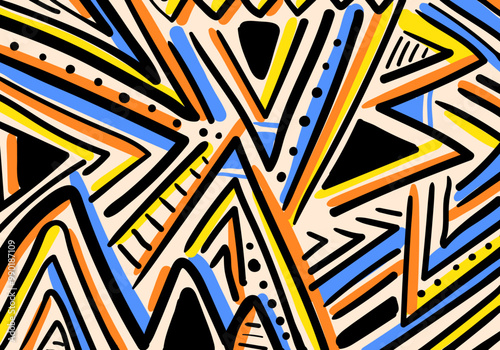 Hand drawn abstract , ethnic background, banners, wallpapers.