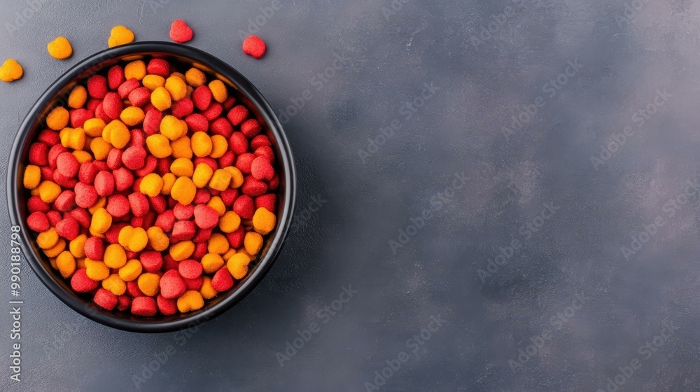Discover highquality dry kibble in a sleek black bowl, showcasing premium nutrition for your beloved pets. Discover highquality dry kibble in a sleek black bowl, showcasing premium nutrition for your beloved pets.