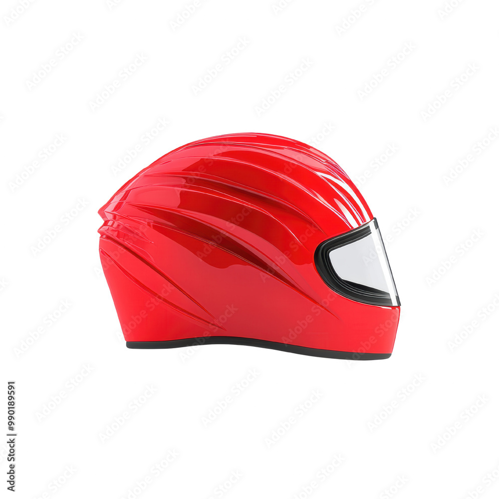 Glossy Red Racing Helmet Profile View on transparent Background Glossy Red Racing Helmet Profile View on transparent Background