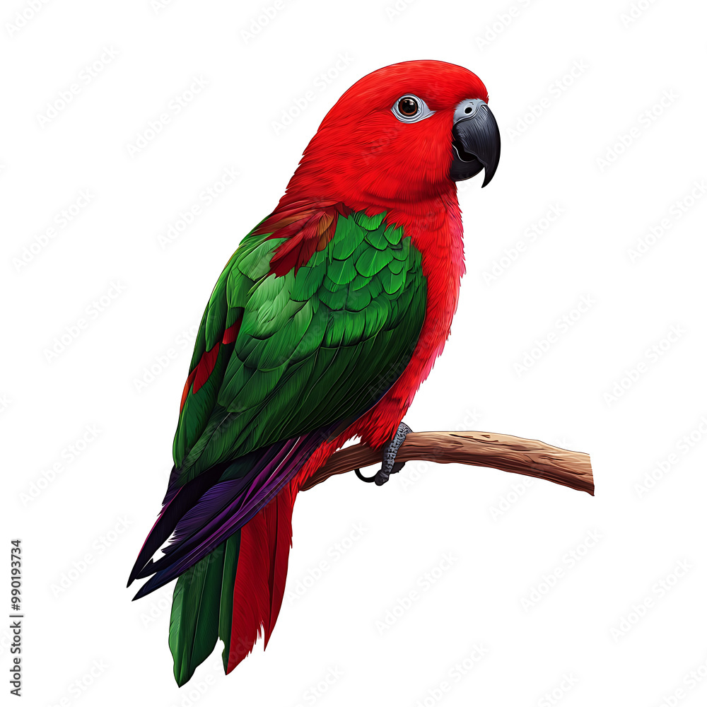 Obraz premium red and green parrot isolated on white