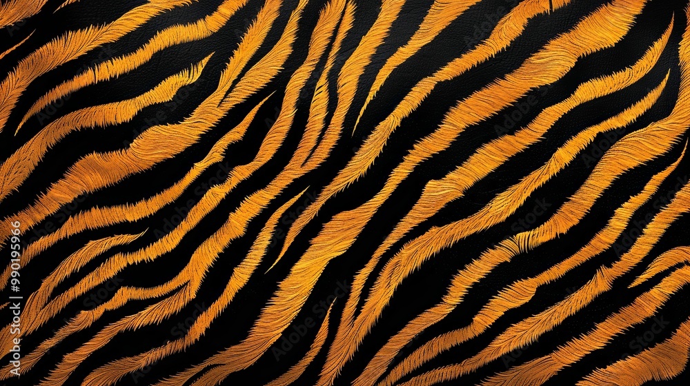 Close-up of a Tiger's Orange and Black Striped Fur Close-up of a Tiger's Orange and Black Striped Fur