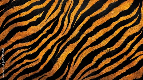 Close-up of a Tiger's Orange and Black Striped Fur