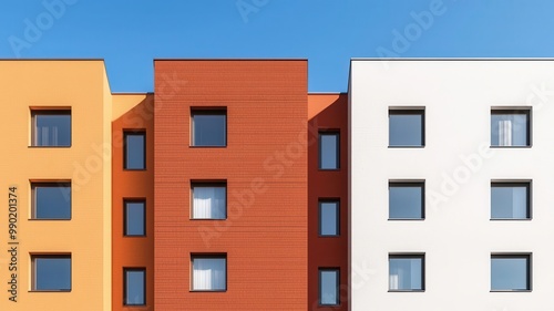 Cityscape with newly built affordable housing, offering an alternative to highpriced urban living during an economic downturn