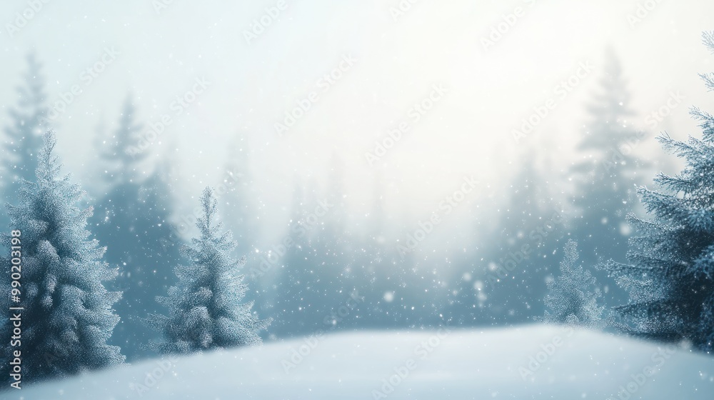 blur white snow and pine forest winter background. Christmas and new year backdrop for festive seasonal decoration blur white snow and pine forest winter background. Christmas and new year backdrop for festive seasonal decoration