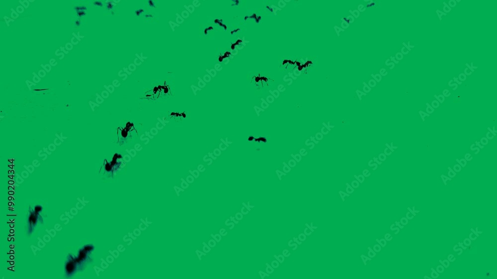 ants running on green screen ants running on green screen