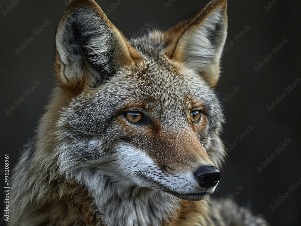 Fototapeta premium Close-Up Portrait of a Coyote with Intense Eyes