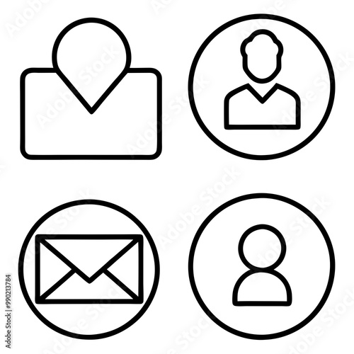 Contact us line icon set. Feedback, customer service, phone, email address, web site minimal vector illustration. Simple outline sign business card, landing page. 30x30 Pixel Perfect Editable Stroke
