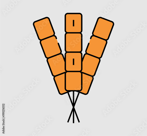 3 chicken satay skewers. Indonesian traditional food