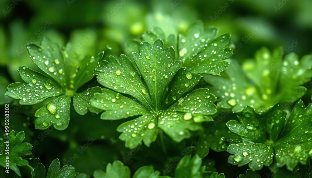 Close-up of fresh green leaves with droplets, showcasing rich textures and vibrant hues in nature. Close-up of fresh green leaves with droplets, showcasing rich textures and vibrant hues in nature.