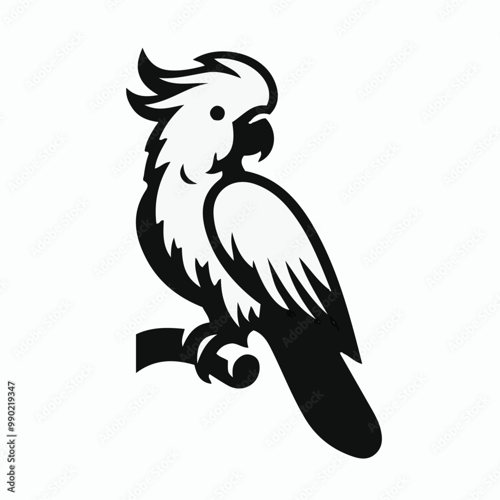 Fototapeta premium Cockatoo icon silhouette vector illustration