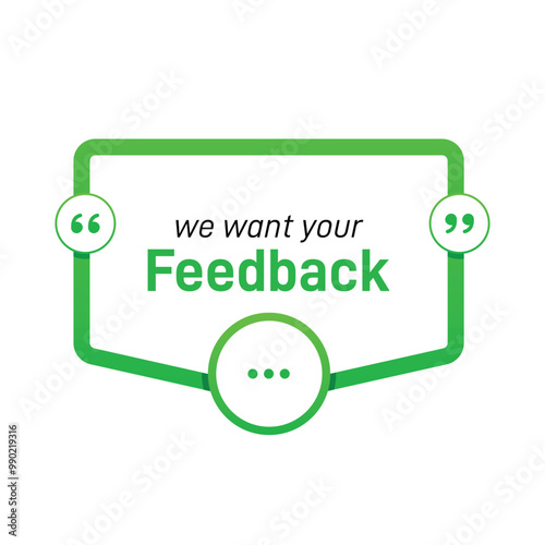 vector we want your feedback green design
