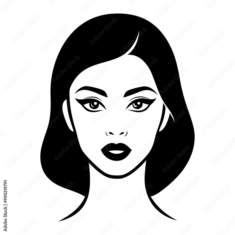 editable beautiful logo or female art for branding, sticker, or tattoo editable beautiful logo or female art for branding, sticker, or tattoo