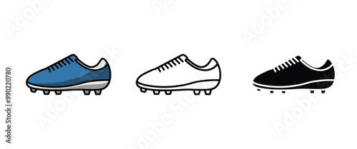 Soccer Shoes Footwear Flat Vector Isolated on White Background