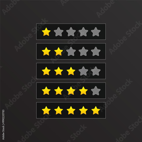 vector star rating Black and yellow color design


