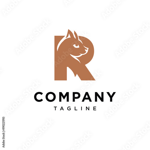 Letter R Squirrel logo icon vector