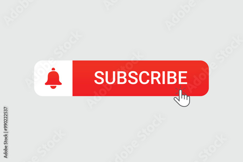 vector subscribe web and app button red icon

