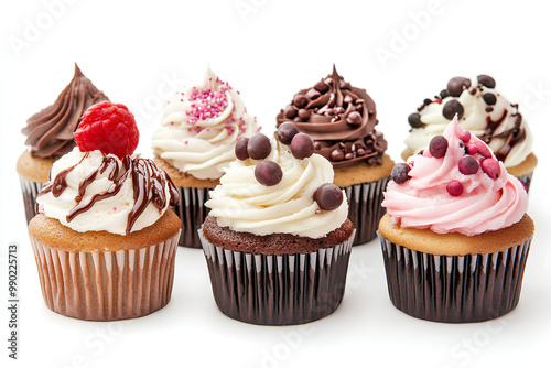 cute cupcake set, white background