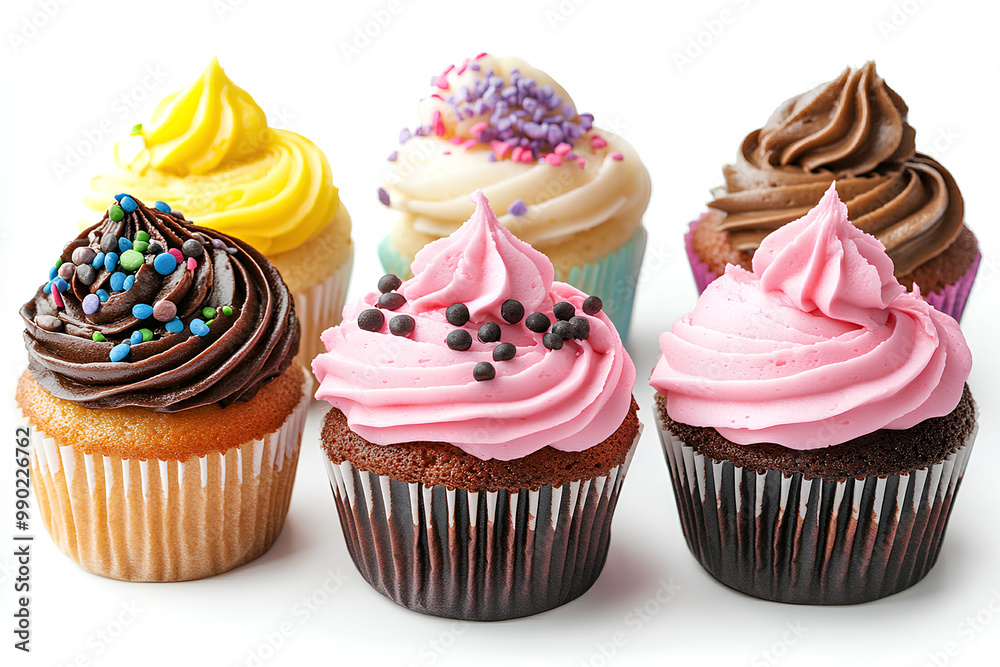 cute cupcake set, white background cute cupcake set, white background