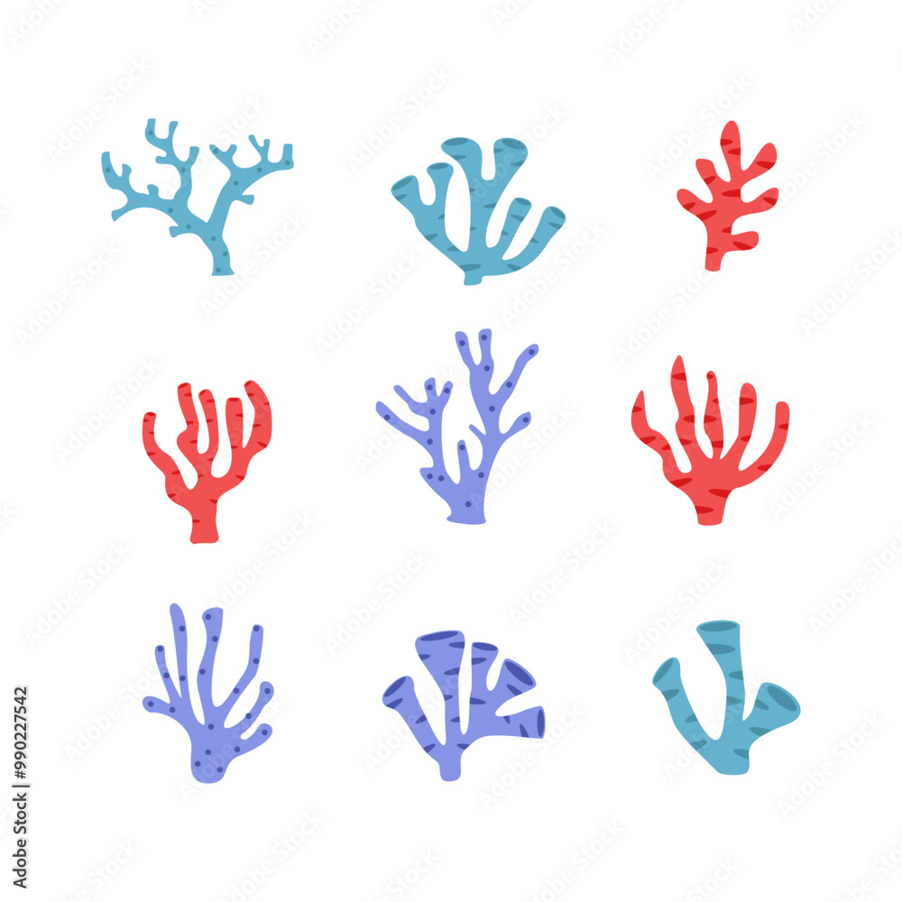 Sea coral icon symbol Flat style. collection of isolated cartoon illustrations Sea coral icon symbol Flat style. collection of isolated cartoon illustrations