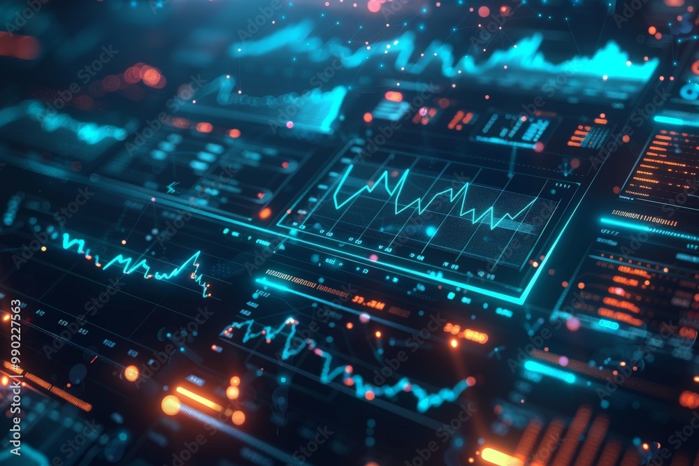 Obraz premium Digital Dashboard with Data Visualization and Analytics