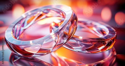 Glass Rings with Colorful Lighting Effects: Perfect for Modern Design Concepts