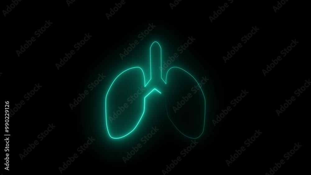 The appearance of the neon glowing symbol lungs. neon human Lung and kidney icon animation. Glowing neon line lungs icon ,Human respiratory system, lungs, anatomy, and The appearance of the neon glowing symbol lungs. neon human Lung and kidney icon animation. Glowing neon line lungs icon ,Human respiratory system, lungs, anatomy, and