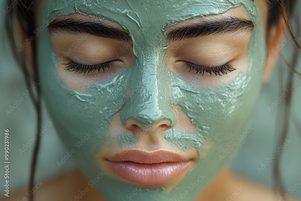 Woman With Green Clay Mask