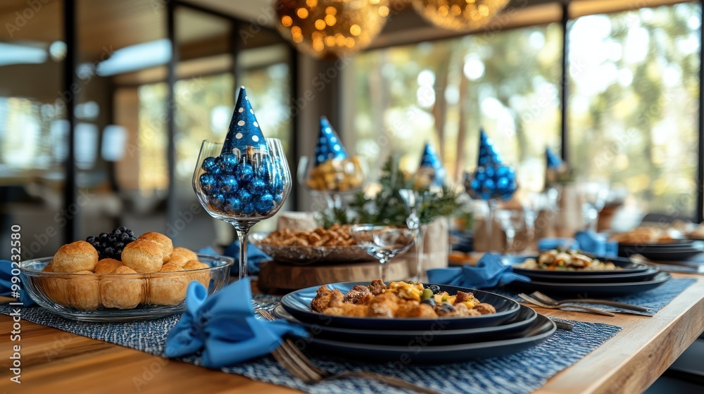 Blue Themed Birthday Table Setting Blue Themed Birthday Table Setting
