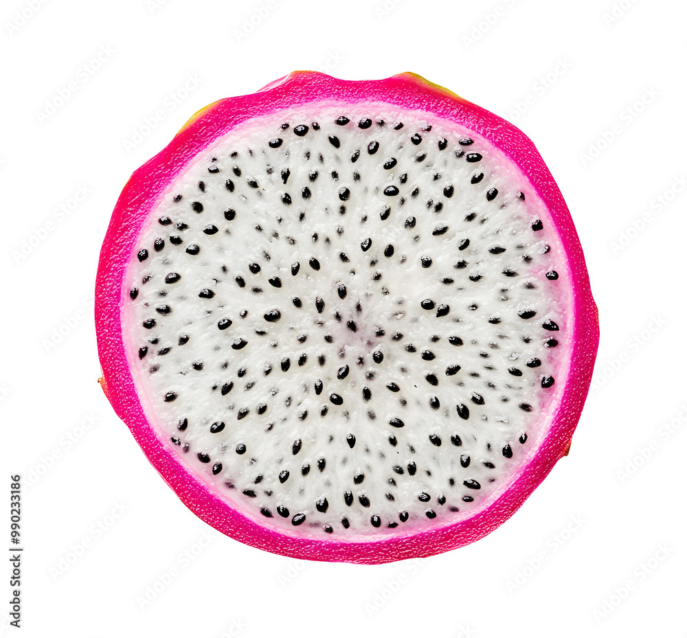 Slice of white dragon fruit isolated on transparent background. Fresh fruit. PNG format Slice of white dragon fruit isolated on transparent background. Fresh fruit. PNG format