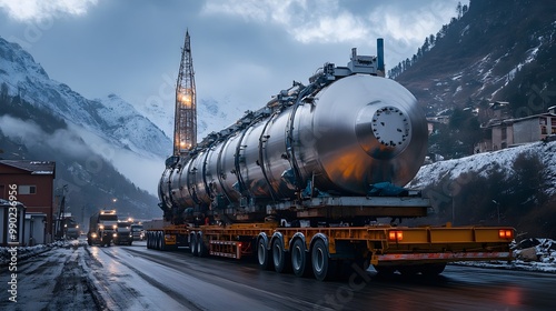 A stainless steel tank being inspected by a quality control engineer with a clipboard photo