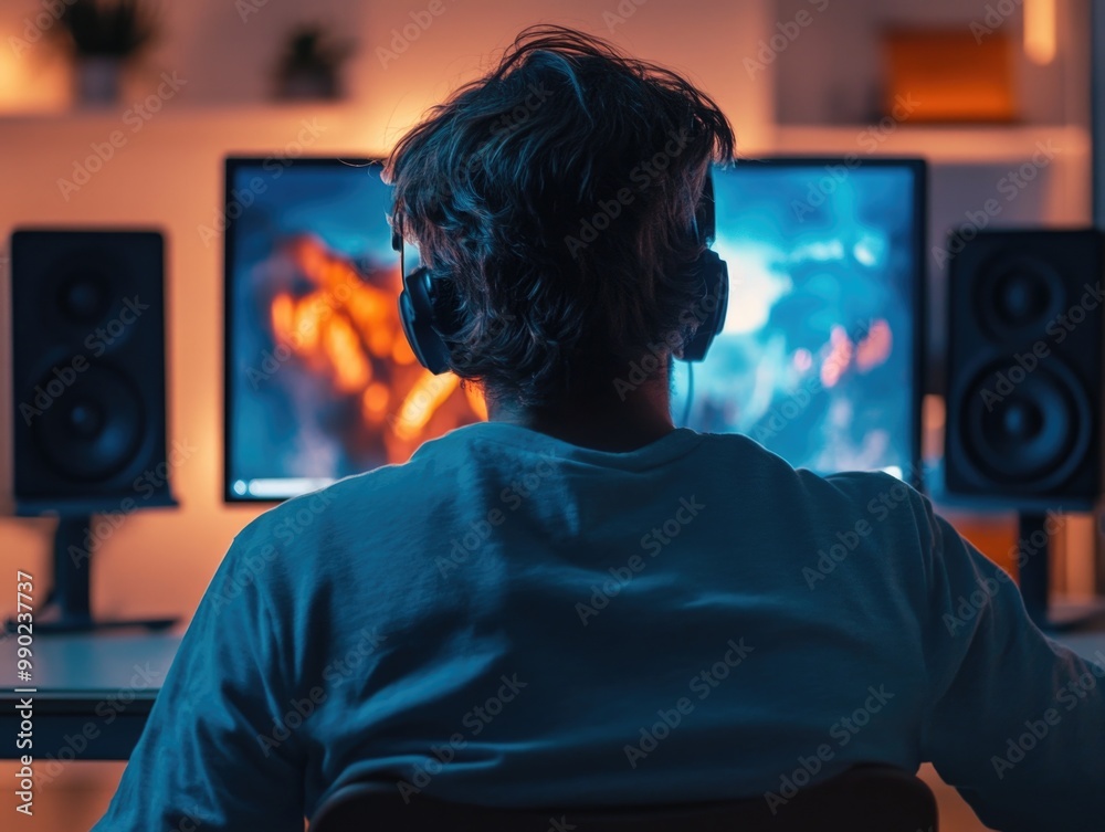 Man Working on Computer