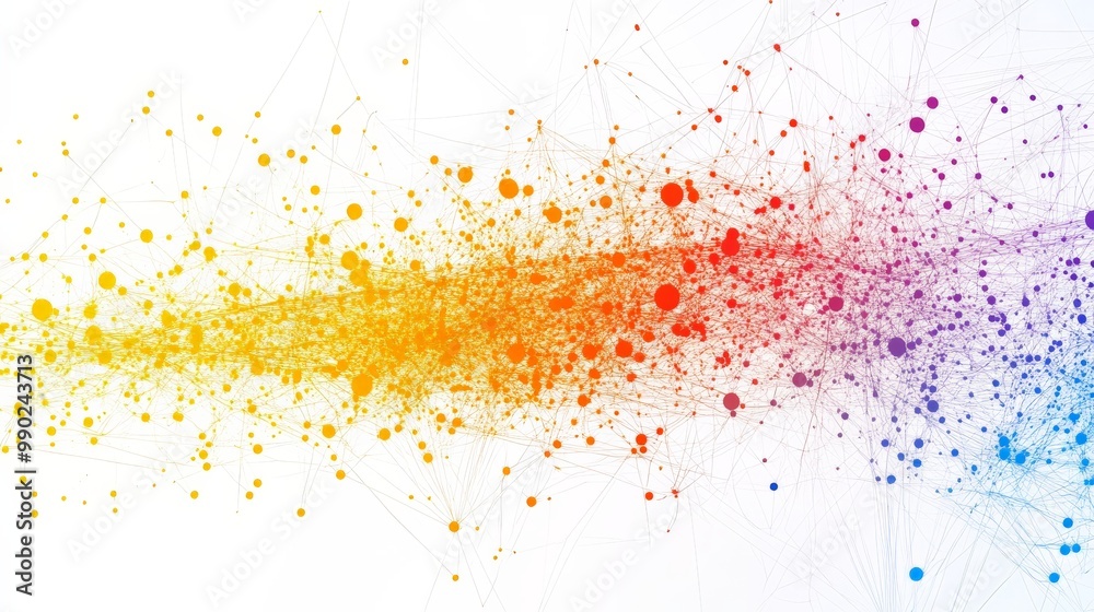 Colorful Explosion of Abstract Particles and Dots Colorful Explosion of Abstract Particles and Dots