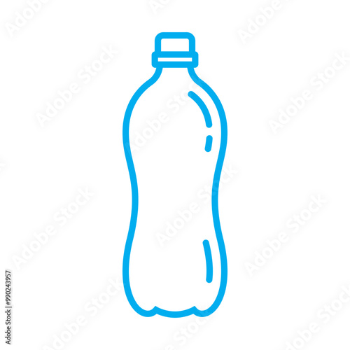 plastic water bottle icon outline, water drink bottle, plastic waste icon