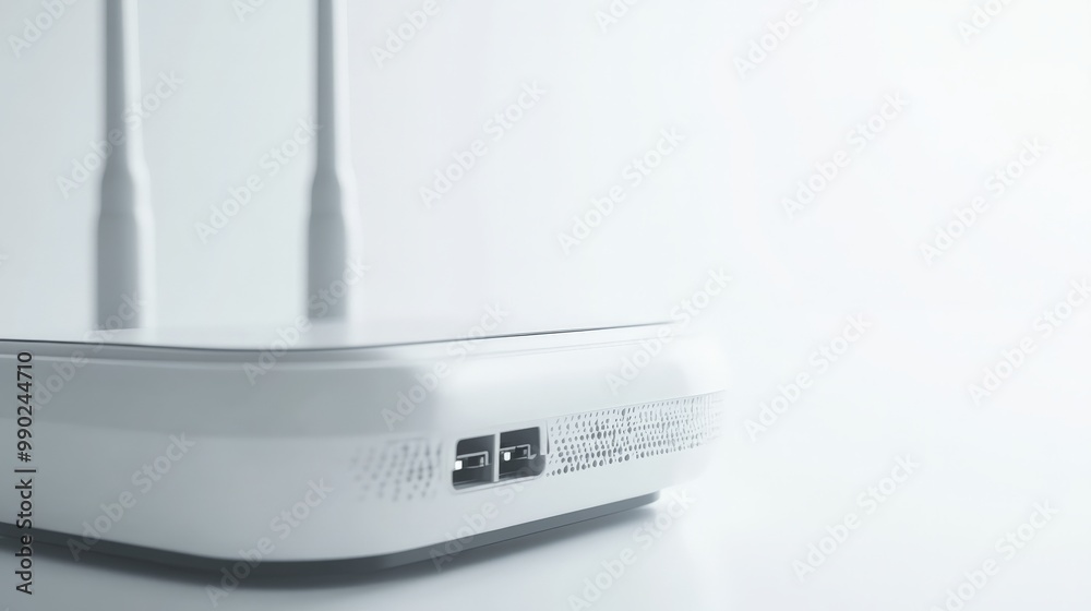 Minimalist Wireless Router on Neutral Background Minimalist Wireless Router on Neutral Background