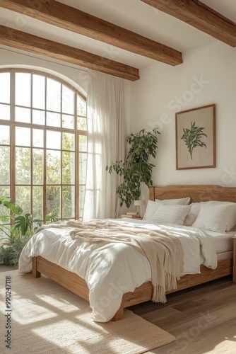 Bedroom with Bed and Window