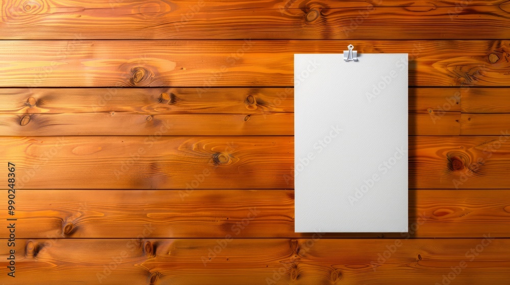 Blank Flyer Mockup on Rustic Wooden Surface Blank Flyer Mockup on Rustic Wooden Surface
