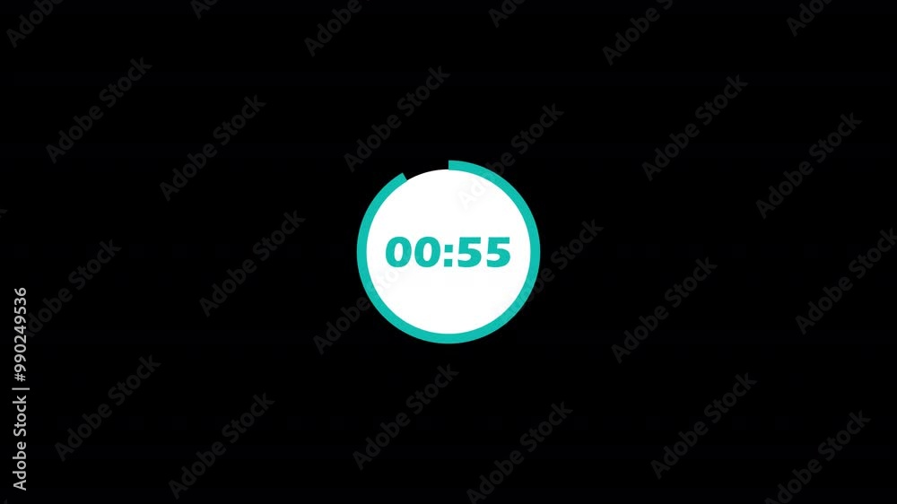 Countdown one minute animation from 60 to 0 seconds, 60 second countdown Animation background, 1 minutes countdown. 