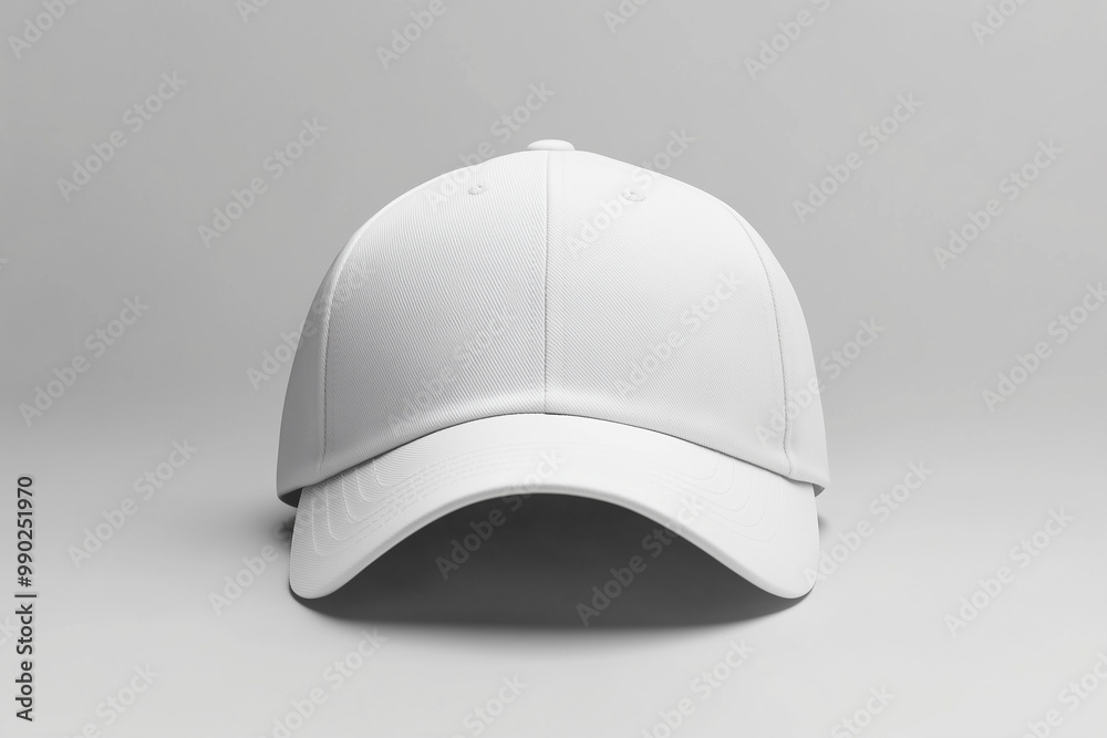 white baseball cap isolated on grey background, cap mockup white baseball cap isolated on grey background, cap mockup