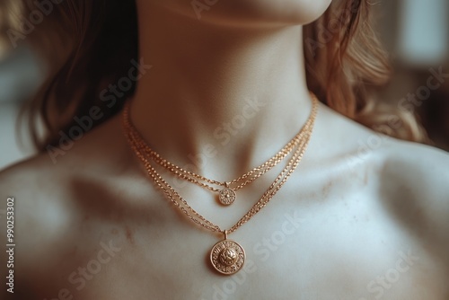 Gold Necklace and Pendent